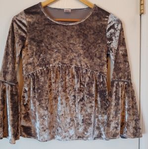 Girl's Velour Flair Sleeve Blouse